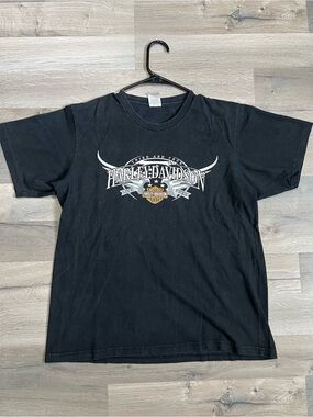VTG Harley Davidson Shirt Large Black Hermosa Bad Boy Live Free Costa Rica Skull